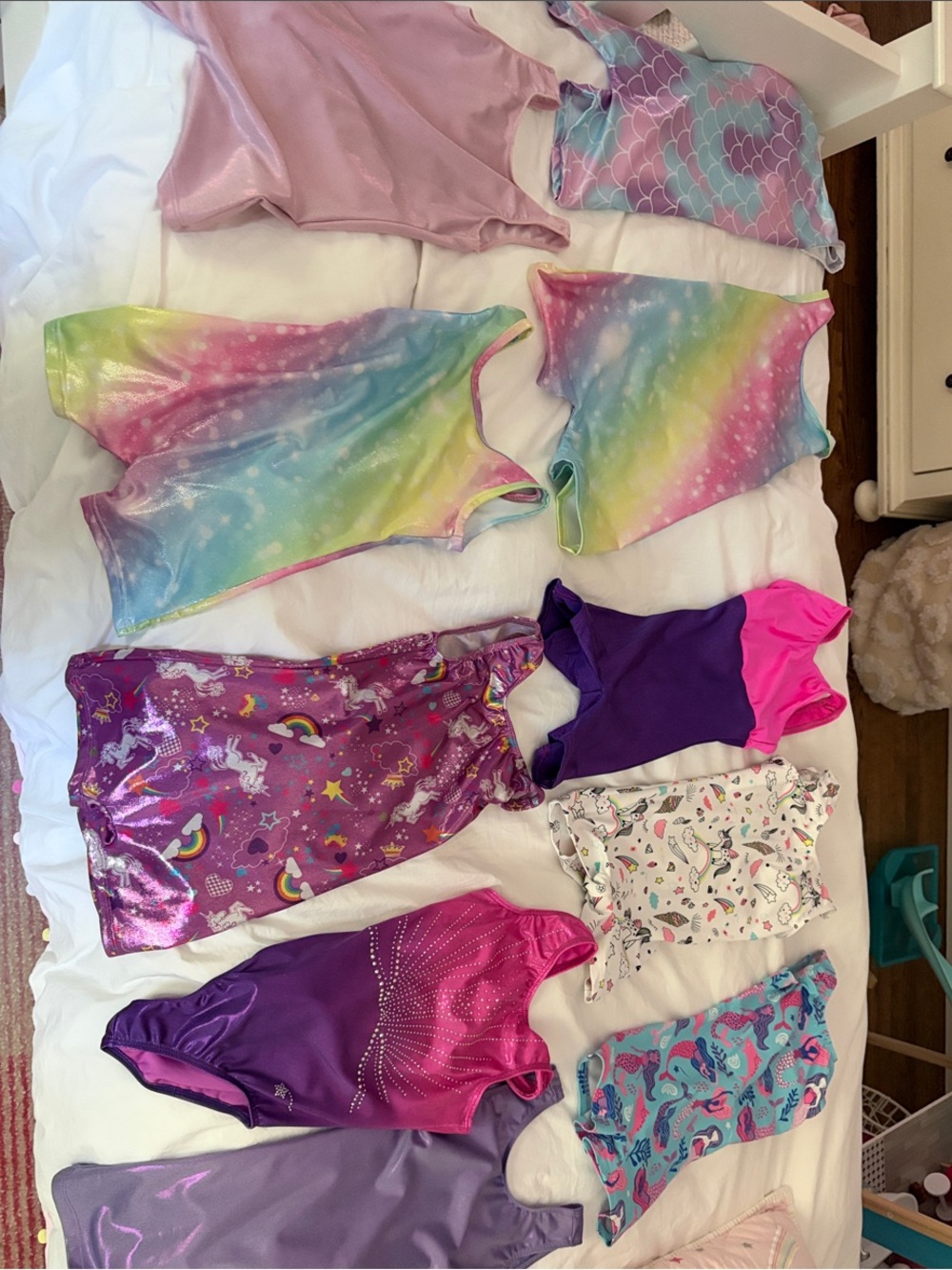Multiple gymnastics leotards- girls